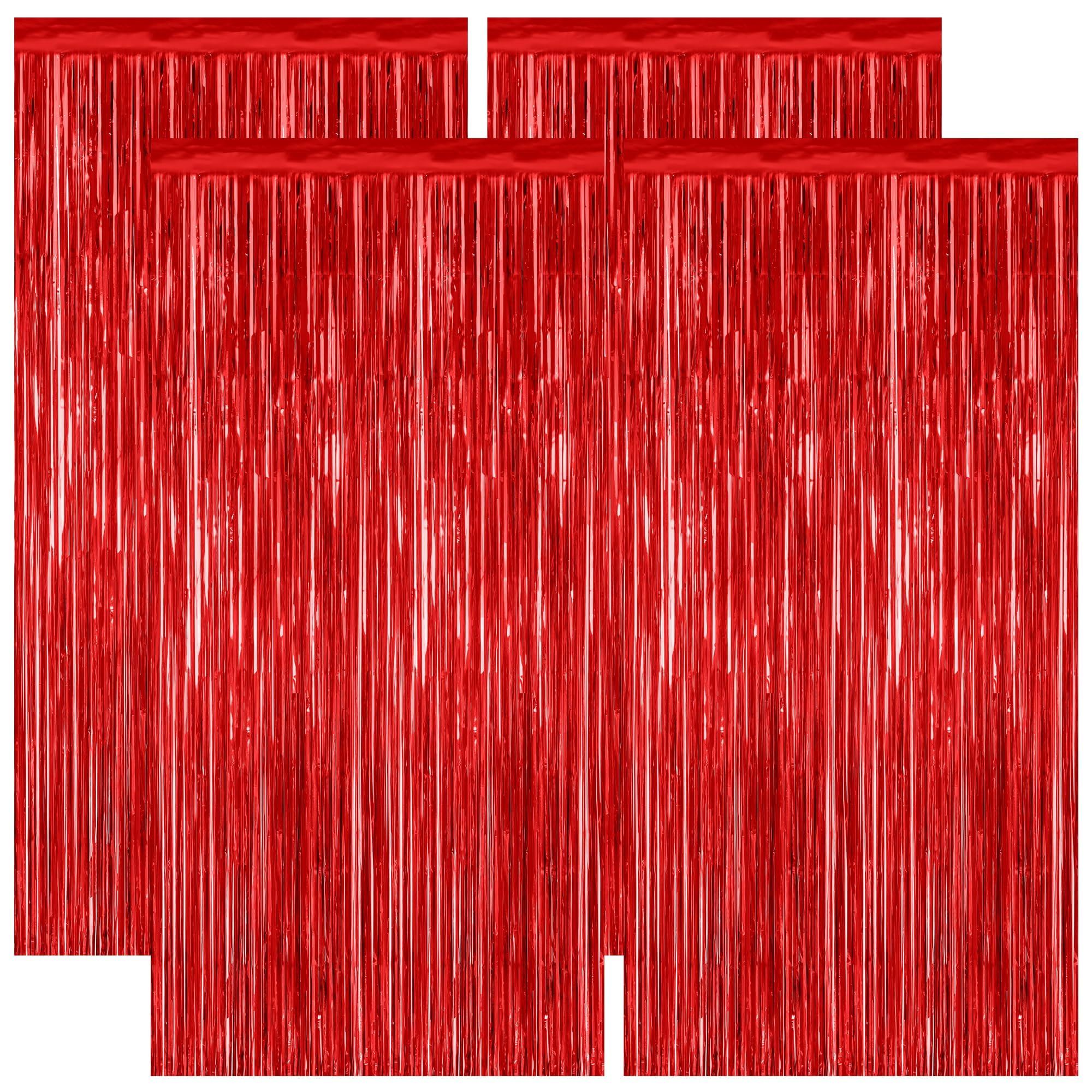 2 Pack Halloween Backdrop, 3.28 FT x 7.05 FT Foil Fringe Curtains, Orange Purple Black Party Streamer Tinsel Backdrop Curtains, Halloween Decorations Door Decor Photo Props Party Supplies